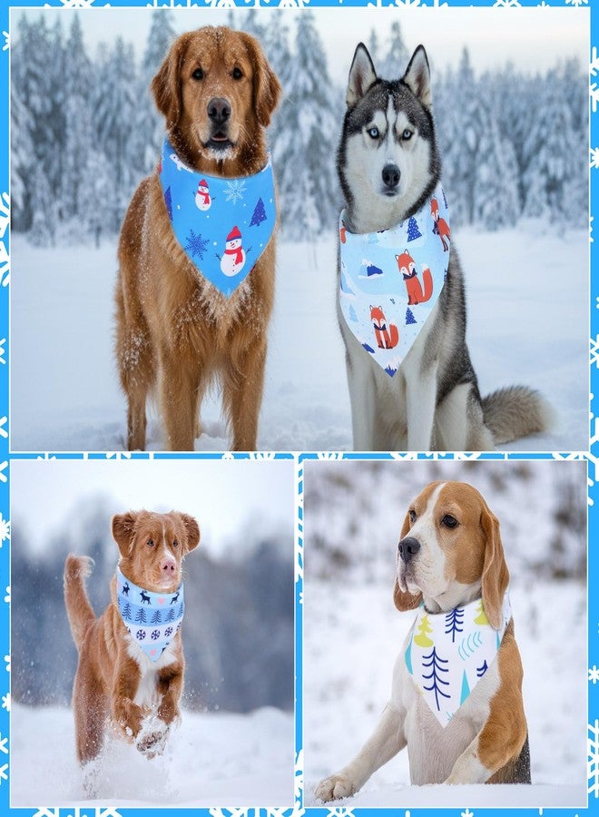 Abbylike 100 Pcs Winter Dog Bandanas Bulk Blue Snowflake Bandanas for Dogs Triangle Kerchief Bibs Scarf Set for Pet Winter Costume Photo Props Accessories Pet Shops, 25 Styles(31.5 x 21.7 x 21.7 Inch) - Image 4